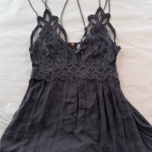 Free People Black Lace Adella One Slip
